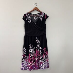 APT. 9 | Petite Black and Floral, Sleeveless Dress